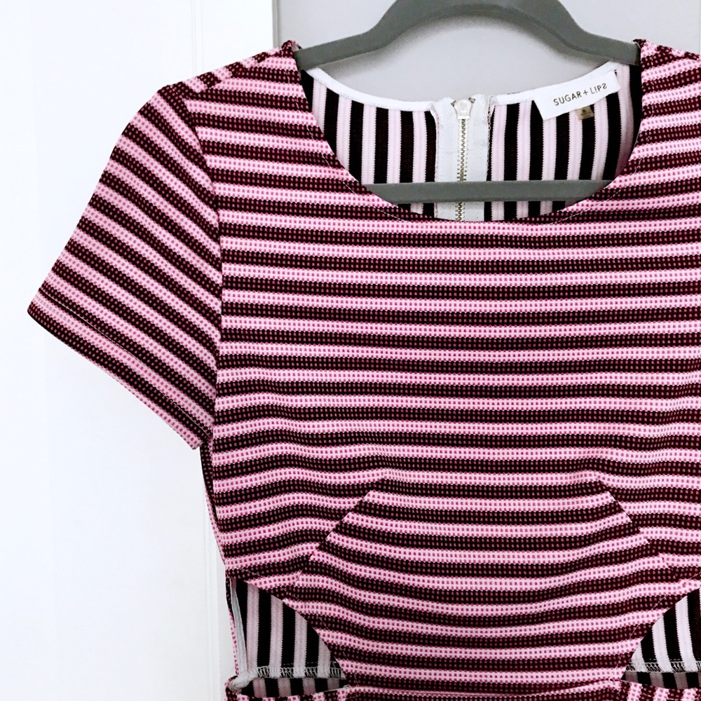 Sugarlips Pink Striped Dress with Waist Cutouts - Picture 6 of 6